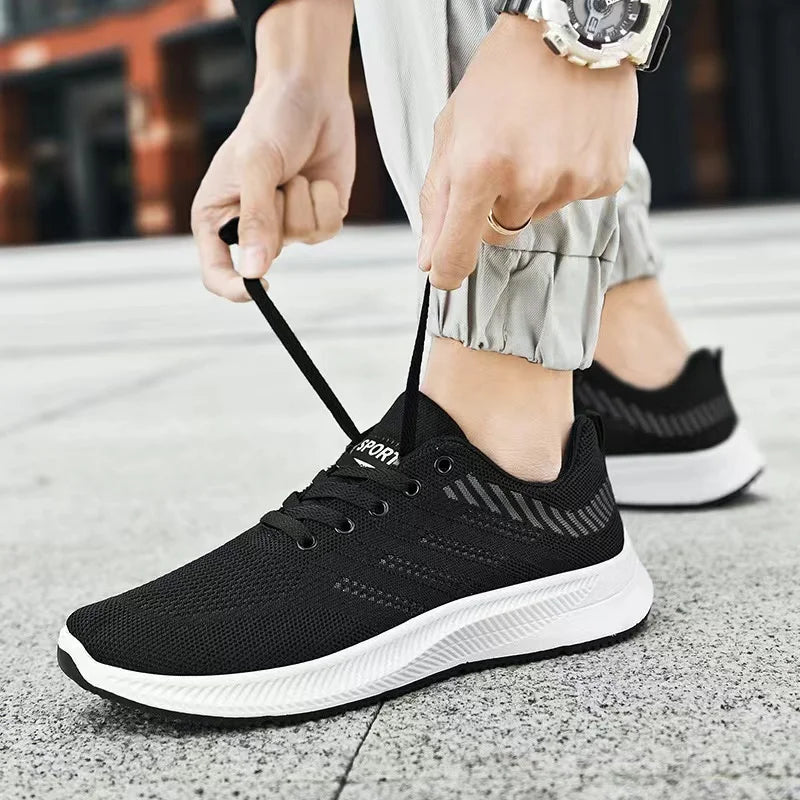 2025 Men's shoes, casual shoes, fashionable sports shoes, breathable running shoes, outdoor walking training tennis shoes 