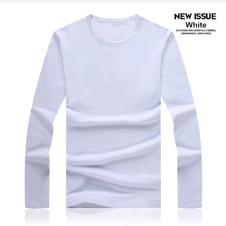 2025 MRMT Brand New Men's T-Shirts Long Sleeve Slim Men T-Shirt Young Man Pure Color Tops Tees Shirt O-Neck For Male Boys Tshirt