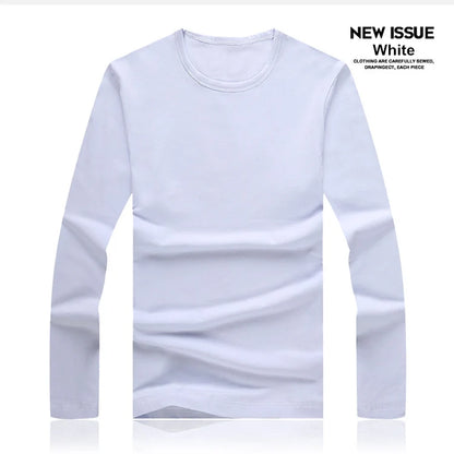 2025 MRMT Brand New Men's T-Shirts Long Sleeve Slim Men T-Shirt Young Man Pure Color Tops Tees Shirt O-Neck For Male Boys Tshirt