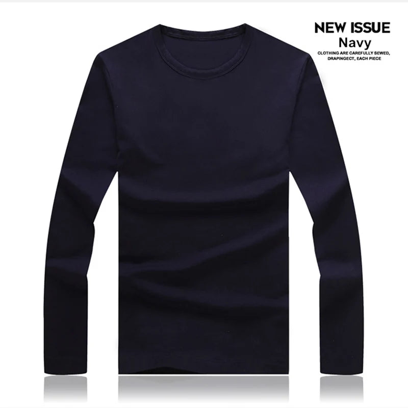 2025 MRMT Brand New Men's T-Shirts Long Sleeve Slim Men T-Shirt Young Man Pure Color Tops Tees Shirt O-Neck For Male Boys Tshirt