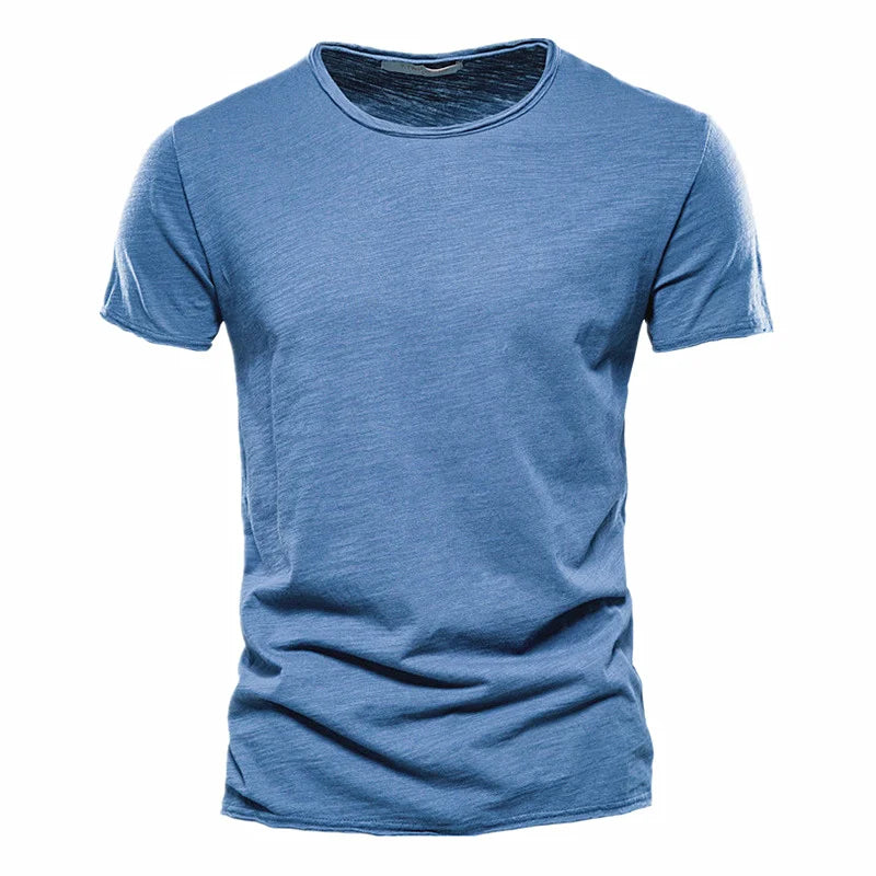 100% Cotton Men T-shirt Casual Soft Fitness Summer Thin T-shirts Men's Home Clothes O-Neck Short Sleeve Soild T Shirt for Men