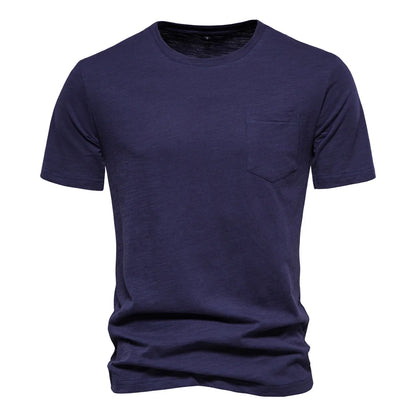 100% Cotton Men T-shirt Casual Soft Fitness Summer Thin T-shirts Men's Home Clothes O-Neck Short Sleeve Soild T Shirt for Men