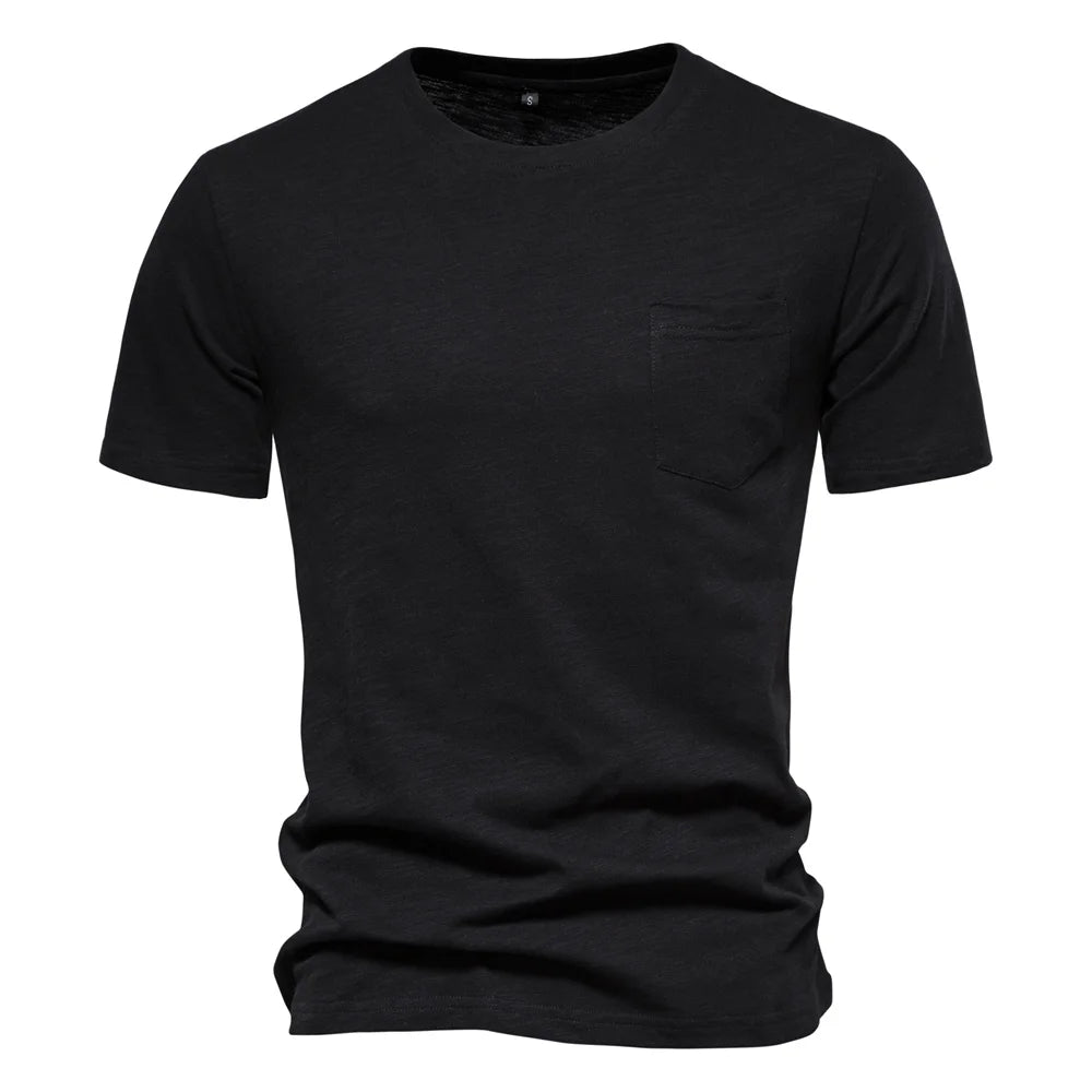 100% Cotton Men T-shirt Casual Soft Fitness Summer Thin T-shirts Men's Home Clothes O-Neck Short Sleeve Soild T Shirt for Men