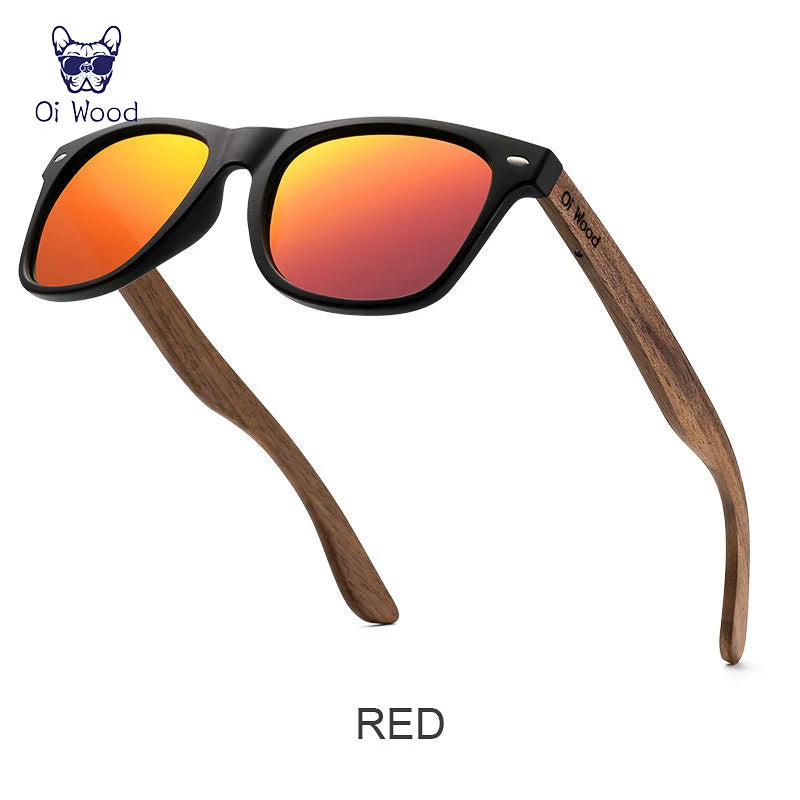 Oi Wood Brand Natural Wooden Sunglasses Men Polarized Fashion Sun Glasses Original Wood Oculos De Sol Masculino New TR90 Frames