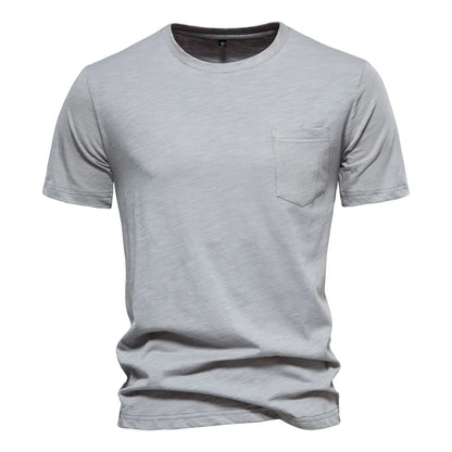 100% Cotton Men T-shirt Casual Soft Fitness Summer Thin T-shirts Men's Home Clothes O-Neck Short Sleeve Soild T Shirt for Men