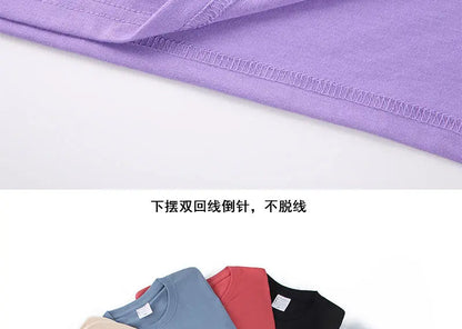 100% Cotton T-shirt Men Women Solid Color O Neck Short-sleeved Tops Summer Korean Loose Half-sleeve T Shirt Unisex M-4XL