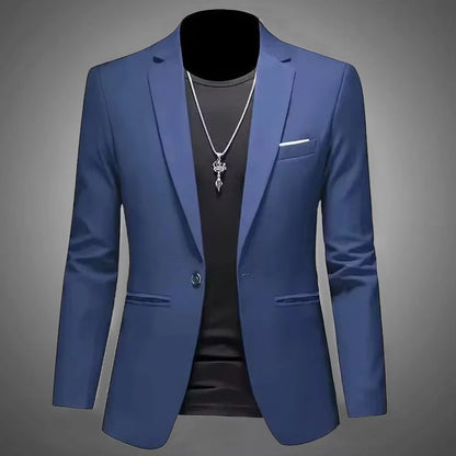 Men's Trendy Leisure Boutique Suit Jacket  Autumn Casual Business Slim Fit Non-ironing Single Button Suit Solid Formal Blouse