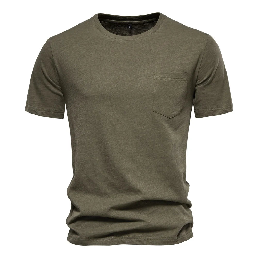 100% Cotton Men T-shirt Casual Soft Fitness Summer Thin T-shirts Men's Home Clothes O-Neck Short Sleeve Soild T Shirt for Men