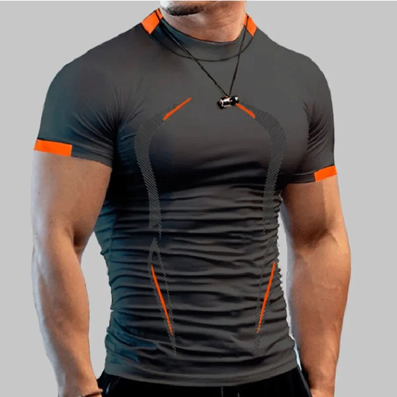 Men New Compression Shirt Men Fitness Gym Super Hero Sport Running T-Shirt Fitness Training Breathable Quick Dry Short Sleeve