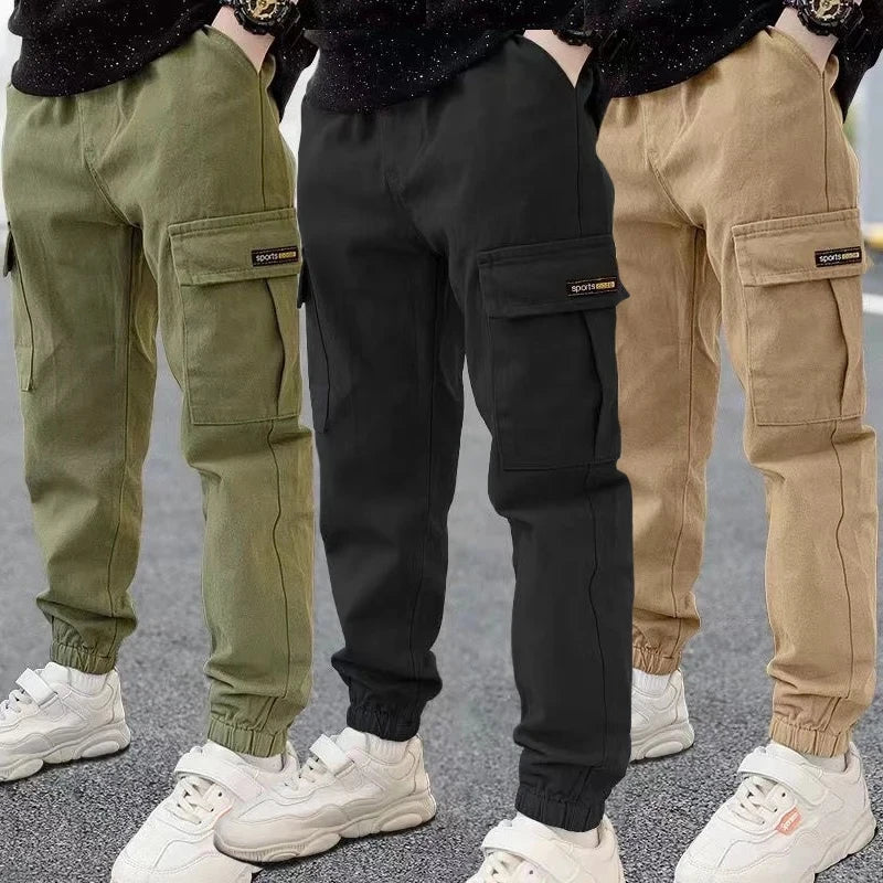 2025 New Spring Autumn Boys Pants Casual Long Style Trousers For Kids 3- 12 Years Old Teenage Children Sport Outdoor Pants