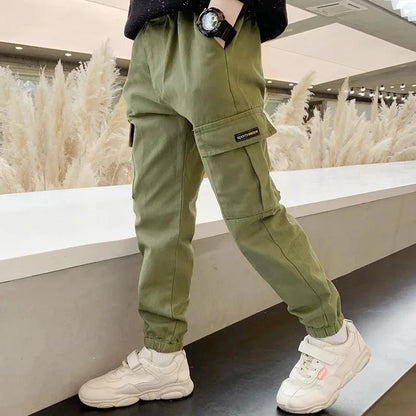 2025 New Spring Autumn Boys Pants Casual Long Style Trousers For Kids 3- 12 Years Old Teenage Children Sport Outdoor Pants