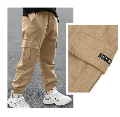 2025 New Spring Autumn Boys Pants Casual Long Style Trousers For Kids 3- 12 Years Old Teenage Children Sport Outdoor Pants