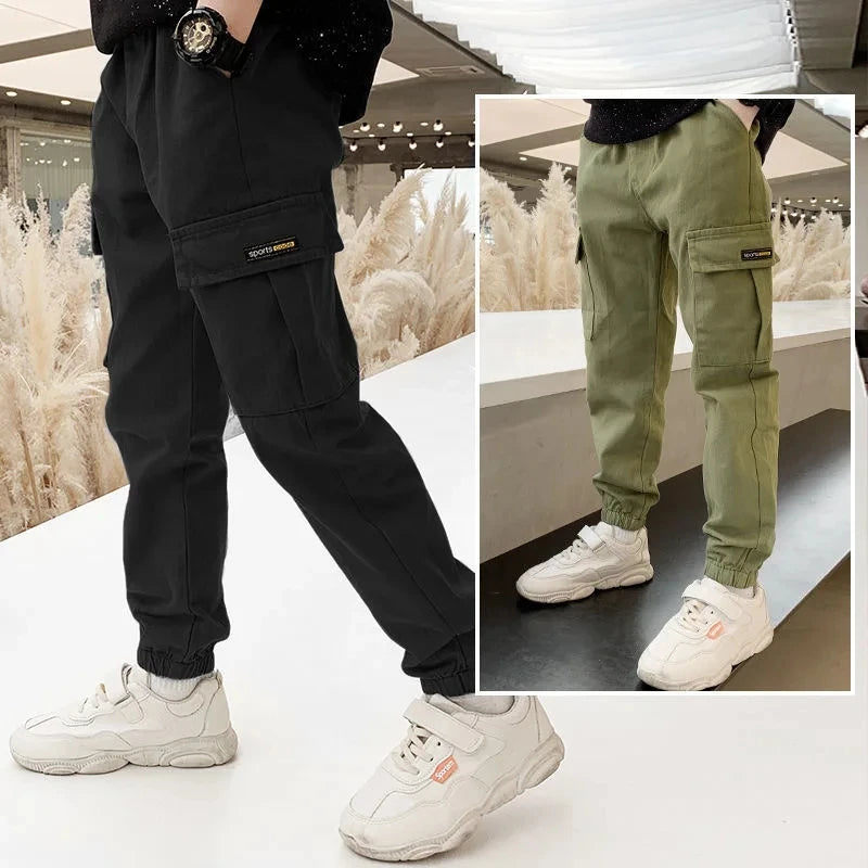 2025 New Spring Autumn Boys Pants Casual Long Style Trousers For Kids 3- 12 Years Old Teenage Children Sport Outdoor Pants