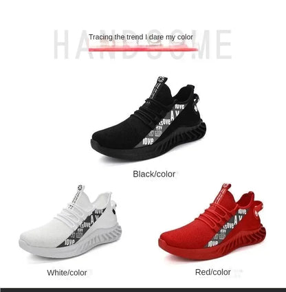 New Spring and Autumn Soft soled Running Men's Mesh Breathable Casual Sports Shoes Men's Coconut Trendy Shoes Men's Shoes