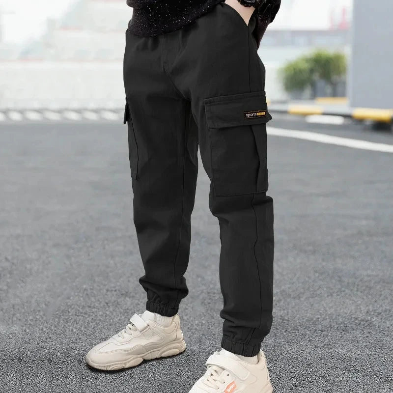 2025 New Spring Autumn Boys Pants Casual Long Style Trousers For Kids 3- 12 Years Old Teenage Children Sport Outdoor Pants