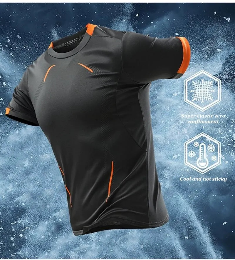 Men New Compression Shirt Men Fitness Gym Super Hero Sport Running T-Shirt Fitness Training Breathable Quick Dry Short Sleeve